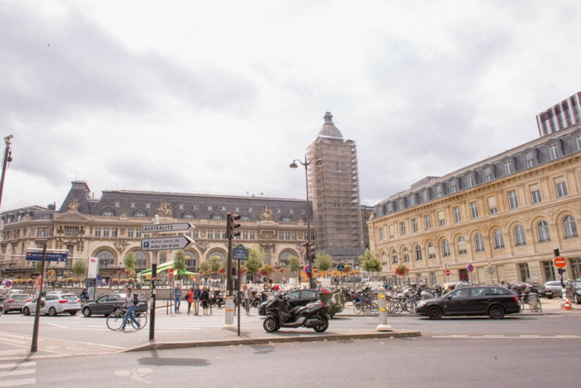 Gare de Lyon as seen from Rue Traversière, Paris, France - July 27, 2015