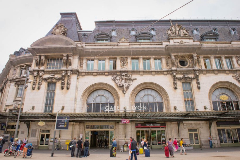 Entrance to Hall 1 of the Gare de Lyon, Paris, France - July 27, 2015