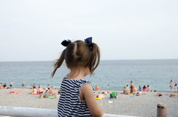 Eva's first view of the Mediterranean Sea.