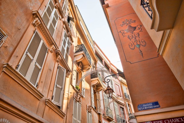 Colourful buildings of Vieille Ville Monaco.